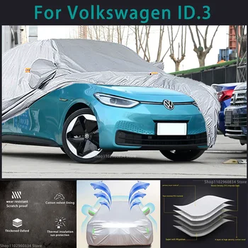 Volkswagen ID.3 210T Pilnas Automobilių Dangčiai, Lauko Saulės uv apsauga Dulkių, Lietaus, Sniego Apsaugos Anti-krušos automobilių padengti Auto dangtis