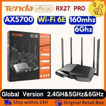 Tenda WIFI6 AXE5700 Tri-Band Gigabit ethernet, Wi-Fi 6E Maršrutizatorius, 6GHz 160MHz juosta QAM Akių Belaidžio Reapter OFDMA&MU-MIMO už 4K/8k video