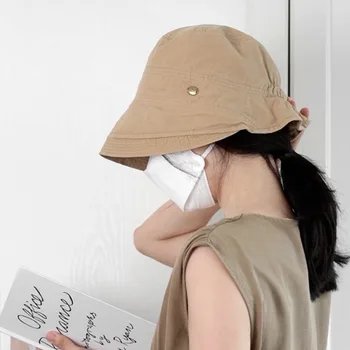 2023 Naujas Japonų Yamamoto Retro Stiliaus Kibiro Kepurę Priekiniai Ilgai Galinis Trumpas Atspalvį Moterų Žvejys Skrybėlės Vientisos Spalvos Kupolas Bob Bžūp