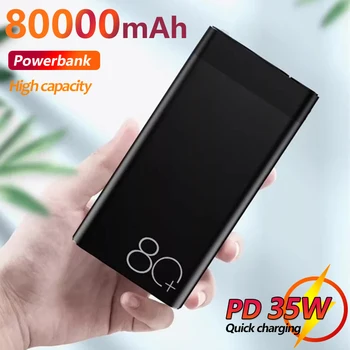 80000mAh Galia Banko Nešiojamas su Dual USB Didelės Talpos Greito Įkrovimo Poverbank Samsung 
