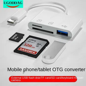 Tipas-C Adapter TF CF, SD Atminties Kortelių Skaitytuvą, OTG Rašytojas Compact Flash USB-C, skirtą 