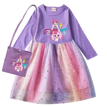 Naujas Anime Sugauti Teenieping Kūdikių Mergaičių Atsitiktinis Suknelės Vaikams Karnavalas Helovyno Cosplay Kostiumas Vaikams ilgomis Rankovėmis Suknelė su maišeliu
