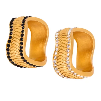 Amaiyllis 18K Aukso Minimalistinio Mobius Pora Žiedus Nišą Asmenybės Cirkonis Ponios rodomojo Piršto Žiedai, Papuošalai