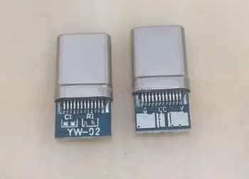 10vnt Tipo C jungtys nešiojamojo kompiuterio Kroviklis su PCB lenta 3pin weldin taškų, šiek tiek didesnį paramos storio laidai