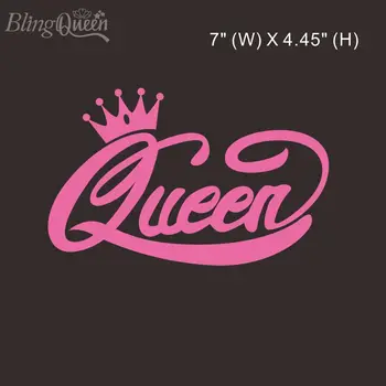 BlingQueen 12PCS/DAUG Logotipas Prekės ženklo Pleistrai HTV Šilumos Perdavimo PU Vinilo Lipdukas Geležies perdavimo Karalienė Dizaino Drabužių