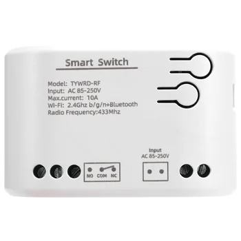 1CH RF Smart Switch AC85-250V WIFI Tuya Nuotolinio Valdymo 433 Šviesos Jungiklis 10A Rele Relay Savaiminio Fiksavimo Susikabinti Virsta