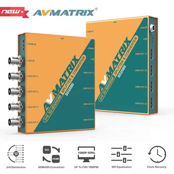 AVMATRIX SD2080 Profesinės Transliacijos 2×8 Spltter Ir SDI HDMI Vaizdo Signalus Kryžiaus Skaičiuoklė